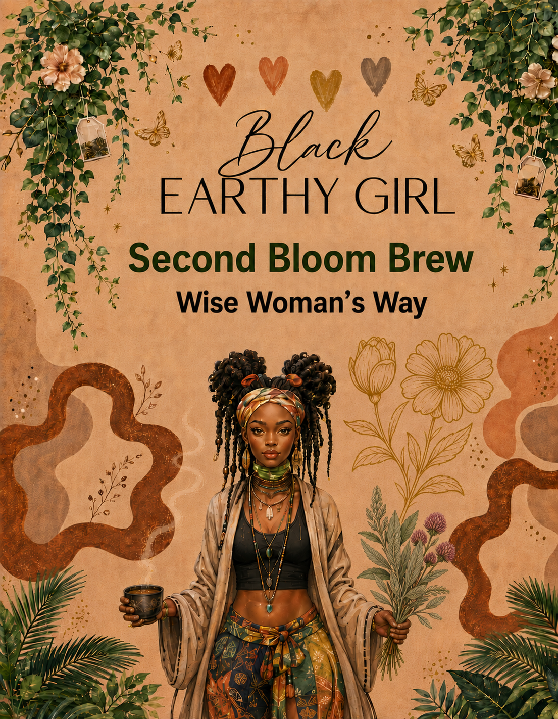Black Earthy Girl Second Bloom Brew — Wise Woman's Way loose-leaf herbal tea packaging