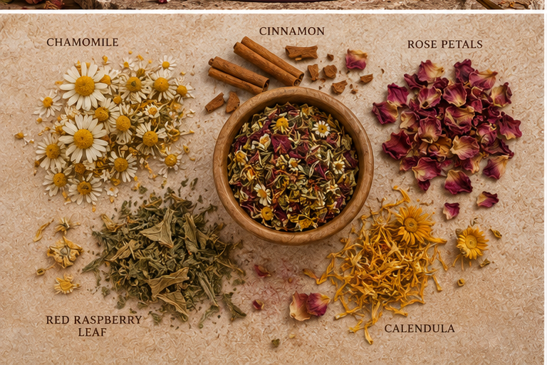 Ruby Moon Brew Soft Surrender botanical ingredients including chamomile and cinnamon